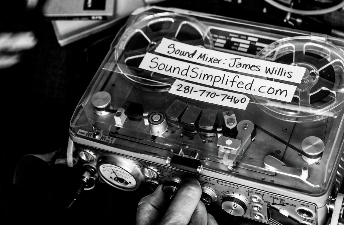 Nagra tape recorder with SoundSimplified.com on the middle tape